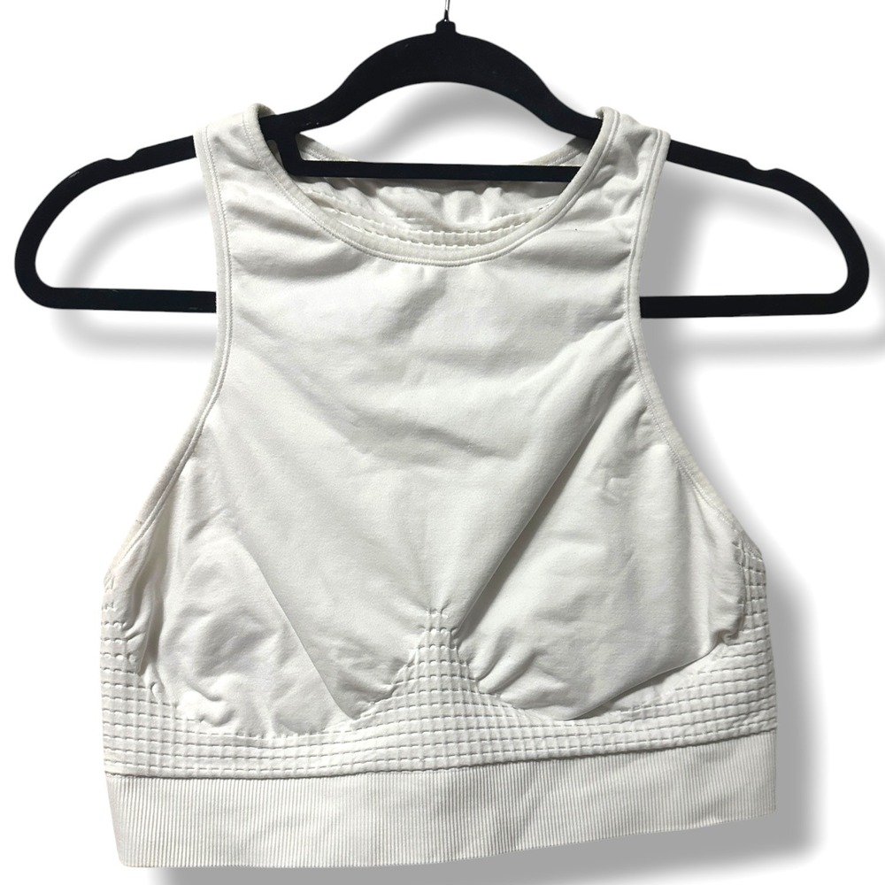 Sweaty Betty Stamina Sports Bra White High Neck Racerback Seamless XXL Active